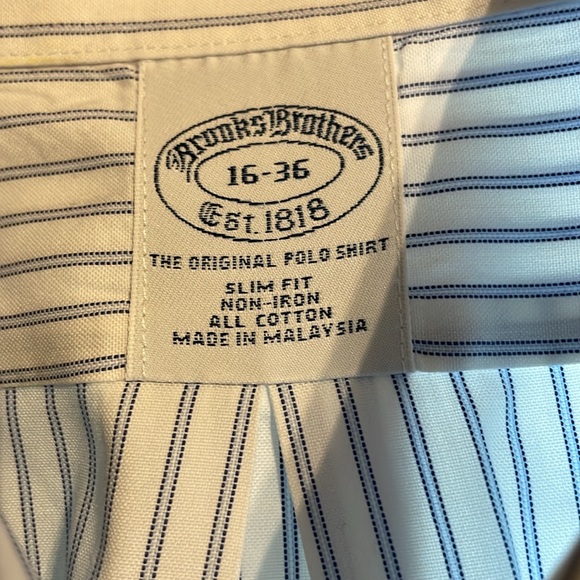 3 newly dry cleaned brooks brother button down dress shirts all fitted 16-36 - Picture 7 of 8